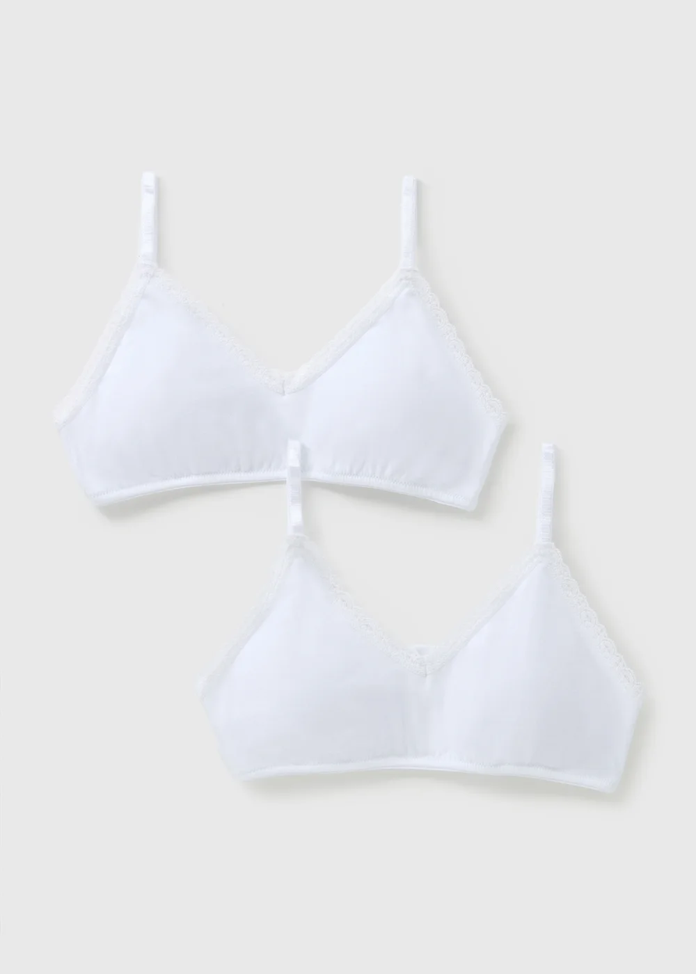 2 Pack White Padded Crop Tops (8-13yrs) - Age 8 - 9 Years Image 1