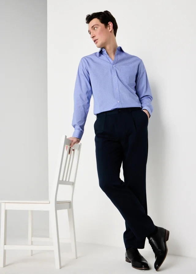 Taylor & Wright 3 Pack Blue Check Easy Care Regular Fit Shirts