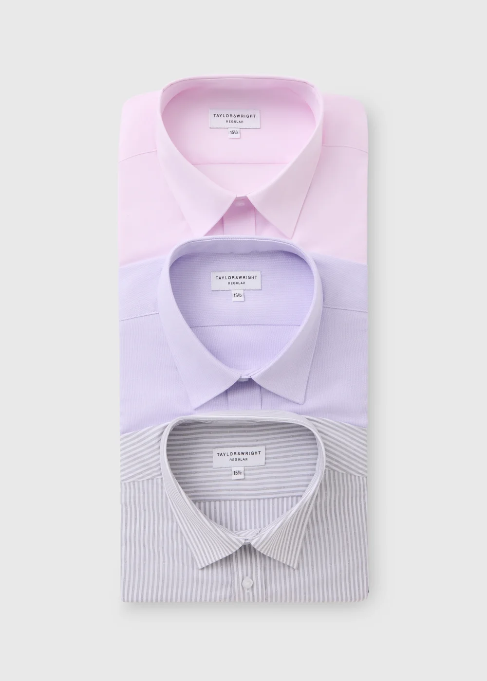 Taylor & Wright 3 Pack Pastel Easy Care Regular Fit Shirts - 14.5 Collar Image 1