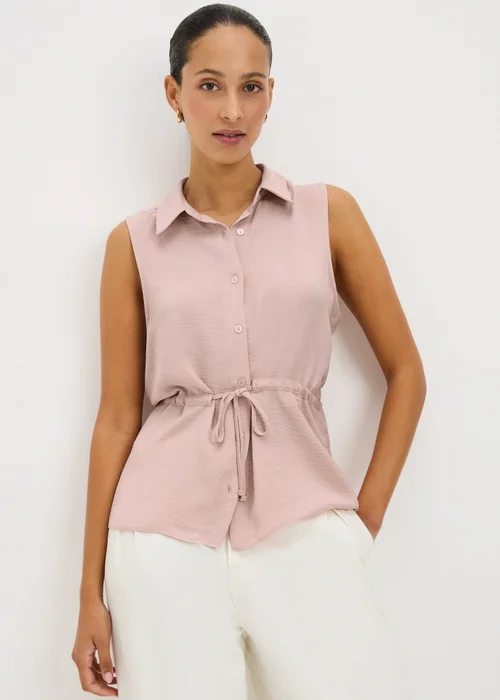 Pink Tie Waist Sleeveless Shirt - Size 22 Image 1