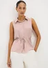 Pink Tie Waist Sleeveless Shirt - Size 22 Image 1