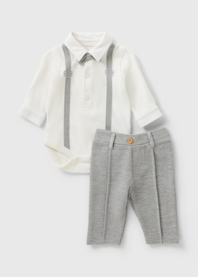 Baby Grey Smart Polo & Trouser Set (Newborn-23mths)