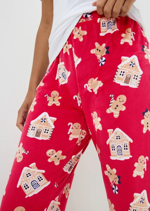 Red Gingerbread Fleece Pyjama Bottoms - Extra small Image 2