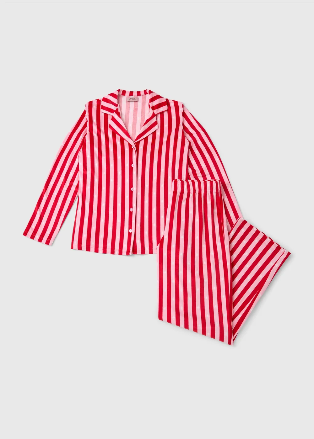 Pink Stripe Traditional Pyjama Set - Extra small Image 1