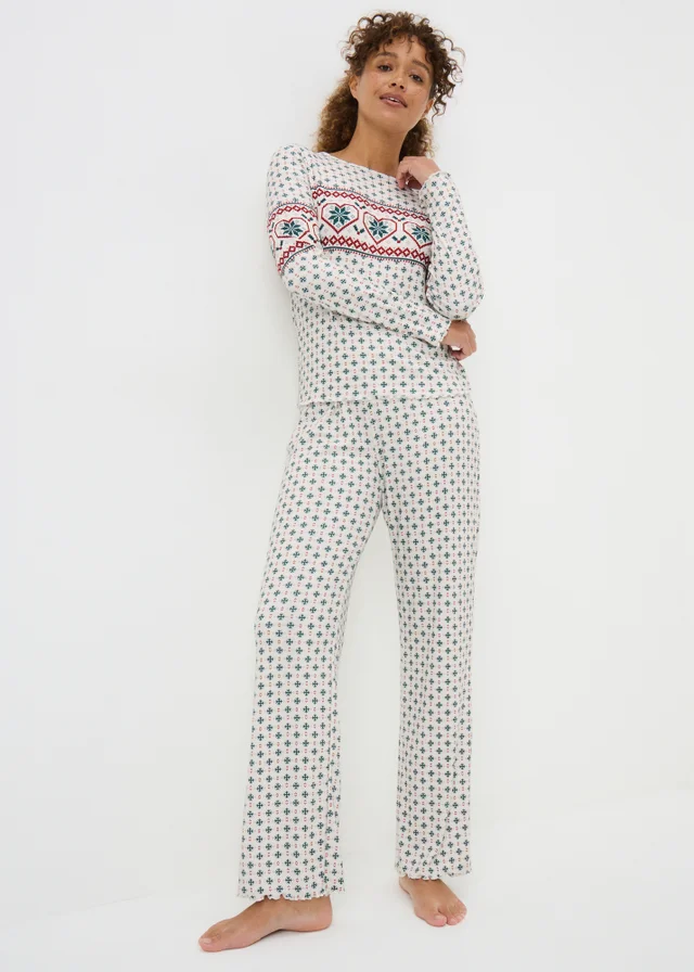 Cream Fairisle Pointelle Mini Me Pyjama Set
