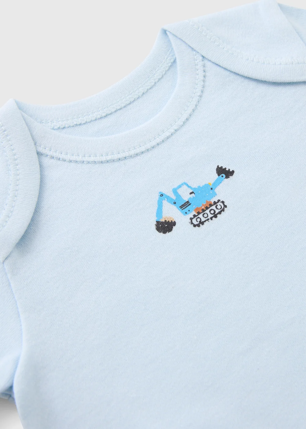 5 Pack Baby Blue Digger Sleepsuits (Newborn-36mths) - Age 9 - 12 Months Image 2