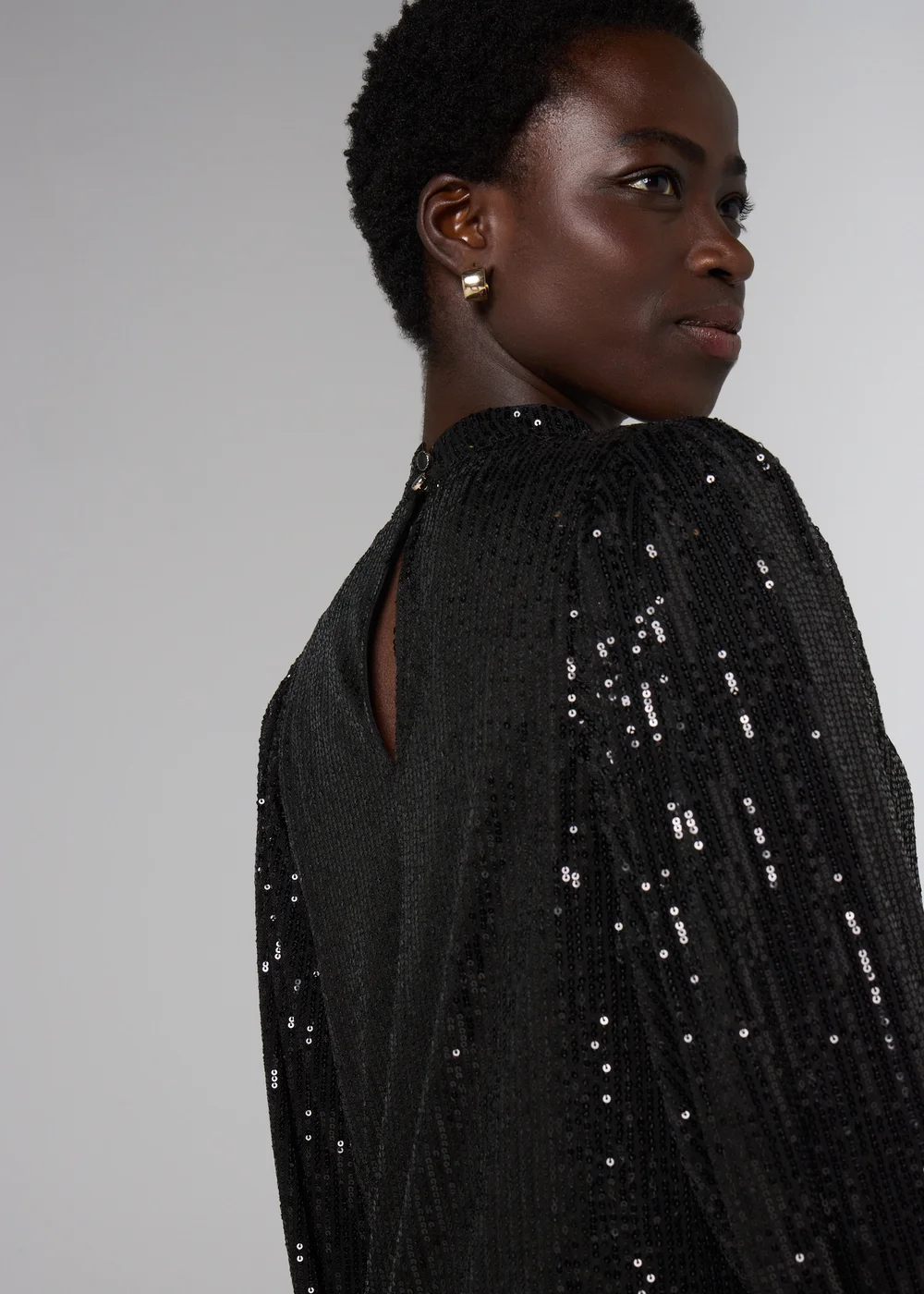 Et Vous Black Sequin Batwing Mini Dress - 14 Image 2