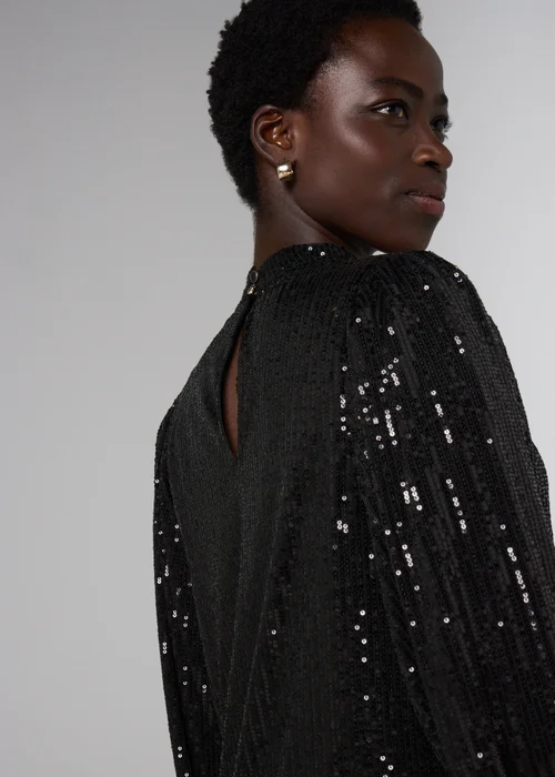 Et Vous Black Sequin Batwing Mini Dress - 14 Image 2