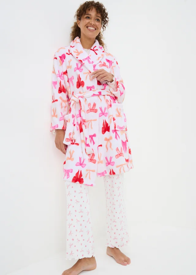 Cream Bow Dressing Gown