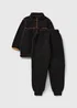 Boys Black Fleece Zip Top & Jogging Bottom Set (4-13yrs) - Age 9 Years Image 1