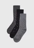 Gentle Grip 3 Pack Black Spot Socks - One Size Image 1