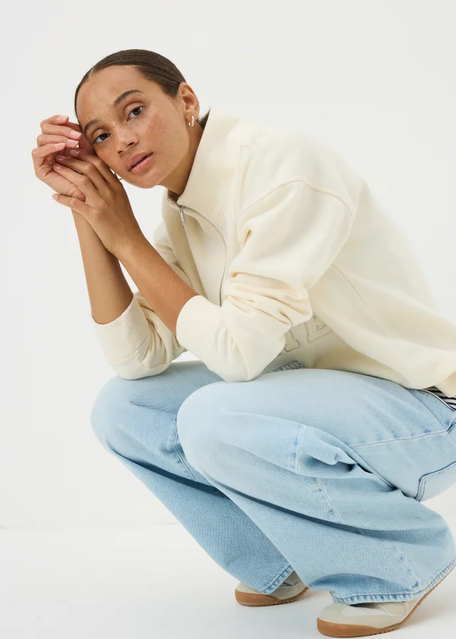 Cream Half Zip Liberte Sweatshirt