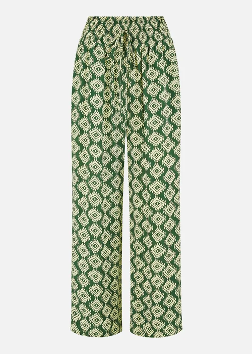 Yumi Green Geo Print Relaxed Fit Trousers - 12 Image 3
