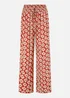 Yumi Red Geo Print Relaxed Fit Trousers - 16 Image 3