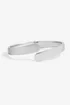 Jon Richard Silver Plated Polished Satin Open Hinge Bangle - One Size Image 1
