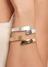Jon Richard Silver Plated Polished Satin Open Hinge Bangle - One Size Image 3