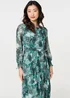 Izabel London Green Animal Print Semi Sheer Maxi Dress - 16 Image 2