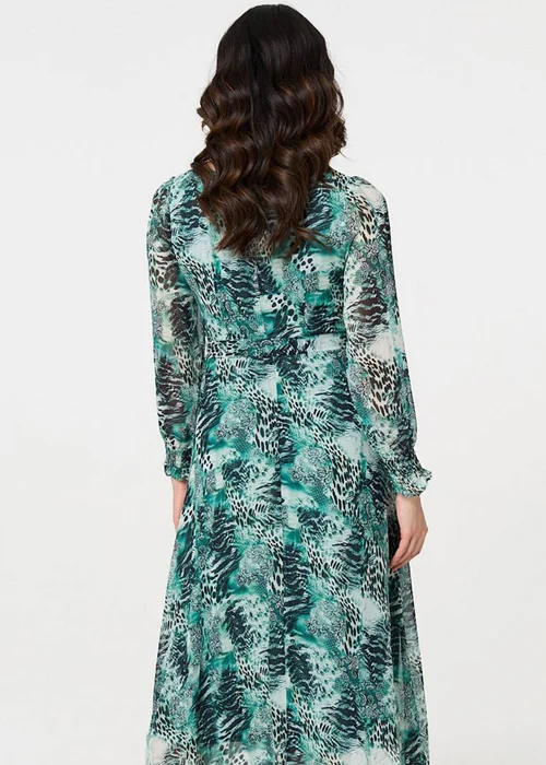 Izabel London Green Animal Print Semi Sheer Maxi Dress - 16 Image 4