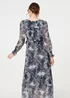 Izabel London Navy Animal Print Semi Sheer Maxi Dress - 18 Image 4
