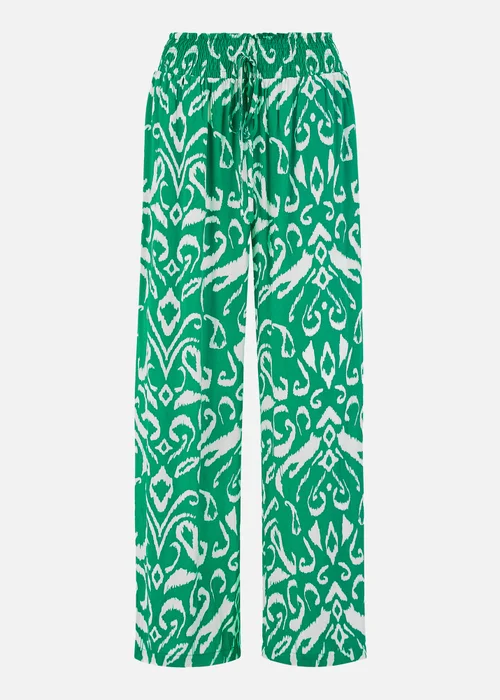 Yumi Green Ikat Print Relaxed Fit Trousers - 14 Image 3