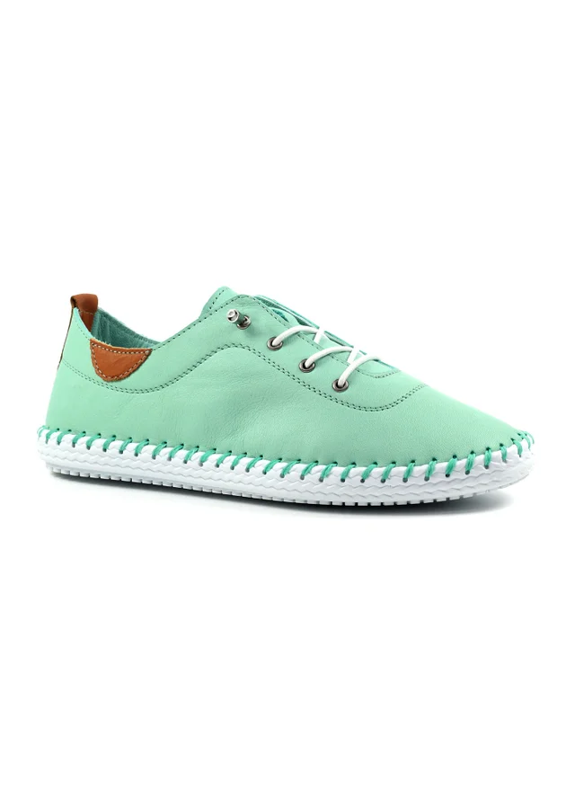 Lunar Mint St Ives Leather Plimsoll