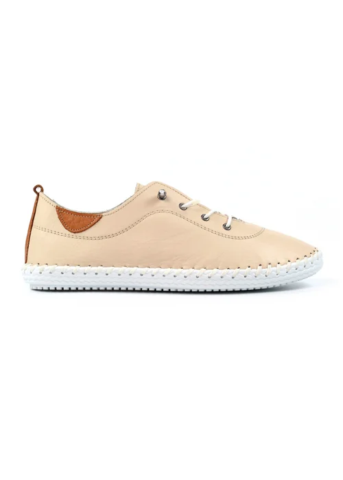 Lunar Cream St Ives Leather Plimsoll - Size 5 Image 2