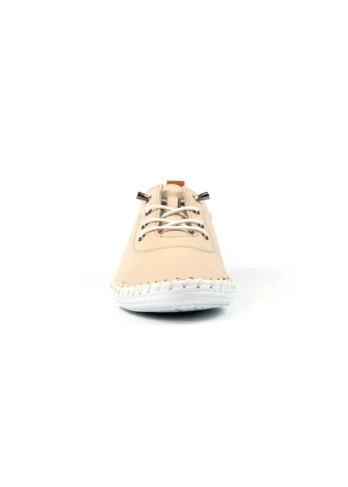 Lunar Cream St Ives Leather Plimsoll - Size 5 Image 4