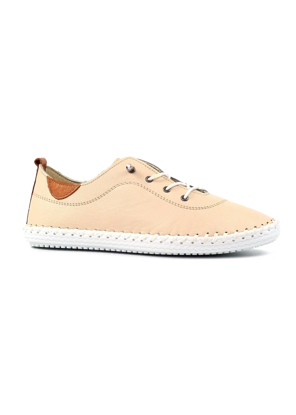 Lunar Cream St Ives Leather Plimsoll - Size 5 Image 1