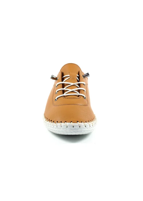 Lunar Tan St Ives Leather Plimsoll - Size 8 Image 4