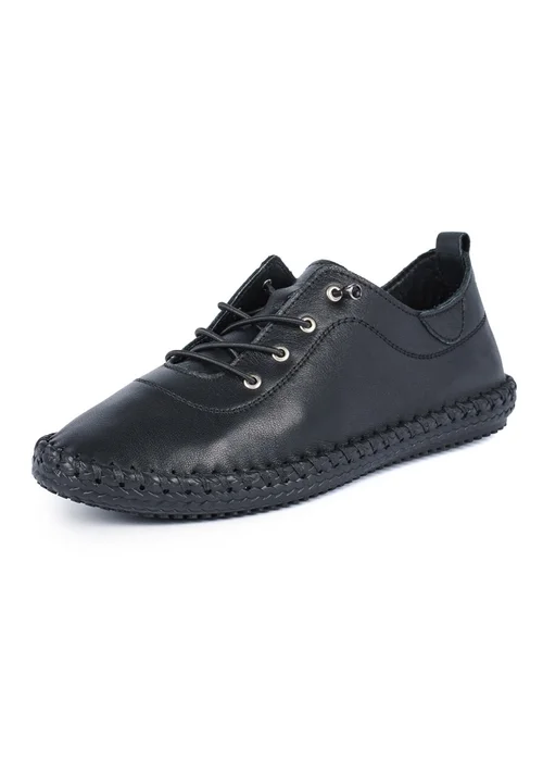 Lunar Black/ Black St Ives Leather Plimsoll - Size 7 Image 3
