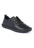 Lunar Black/ Black St Ives Leather Plimsoll - Size 7 Image 1