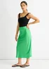 Gini London Green Satin High Waist Midi Skirt - Size 14 Image 4