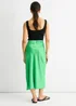 Gini London Green Satin High Waist Midi Skirt - Size 14 Image 2