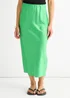 Gini London Green Satin High Waist Midi Skirt - Size 14 Image 3