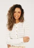Brave Soul White Stitch Detail Crew Neck Cardigan - Extra small Image 3