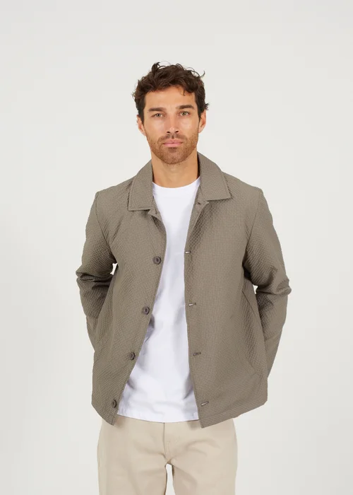 Brave Soul Green Seersucker Shacket - S Image 1
