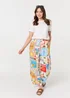 Izabel London Orange Riviera Print Wide Leg Trousers - 14 Image 1