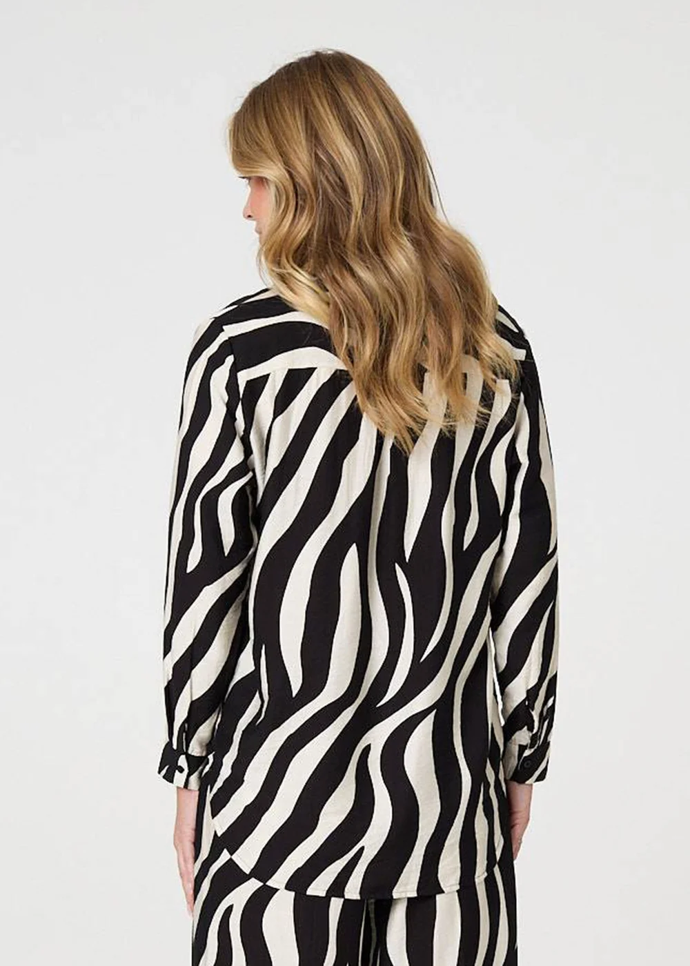 Izabel London Black Zebra Print Long Sleeve Relaxed Shirt - 12 Image 2