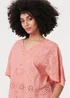 Izabel London Pink Broderie Anglaise Angel Sleeve Blouse - S/M Image 3