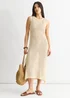 Gini London Beige Crochet Knit Bodycon Midi Dress - 12 Image 1