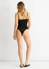 Gini London Black Crochet Textured Tie Front Cutout Swimsuit - Size 8 Image 2