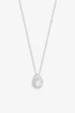 Simply Silver Sterling Silver 925 Cubic Zirconia Pear Double Halo Pendant - One Size Image 1