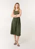 Blue Vanilla Khaki Round Neck Crinkled Dress - One Size Image 1