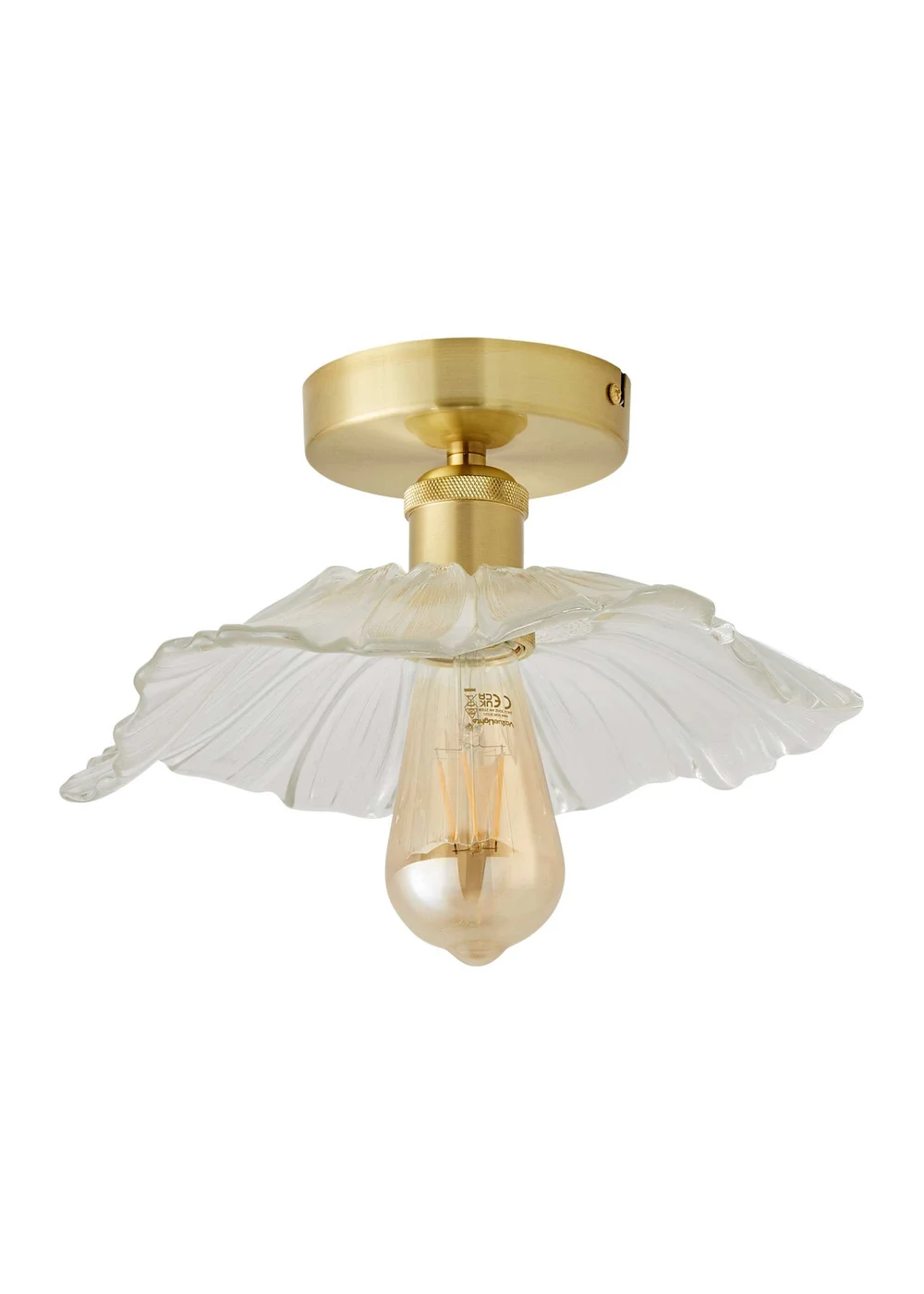 ValueLights Cassia Gold Semi-Flush Light (26.5cm x 14.5cm x 26.5cm) - One Size Image 2