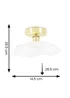 ValueLights Cassia Gold Semi-Flush Light (26.5cm x 14.5cm x 26.5cm) - One Size Image 6