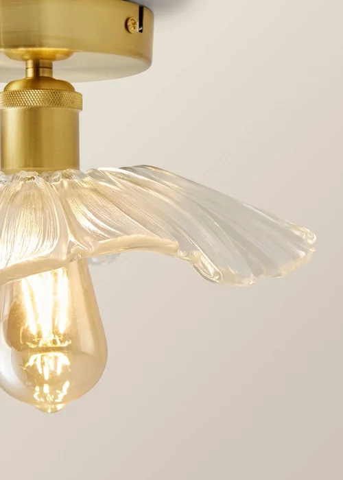 ValueLights Cassia Gold Semi-Flush Light (26.5cm x 14.5cm x 26.5cm) - One Size Image 4