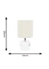 ValueLights Betty Clear Natural Table Lamp with Natural Drum Shade (26cm x 14cm x 14cm) - One Size Image 6