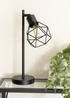 ValueLights Angus Matte Black Adjustable Table Lamp with Black Shade (41cm x 12.5cm x 23cm) - One Size Image 1