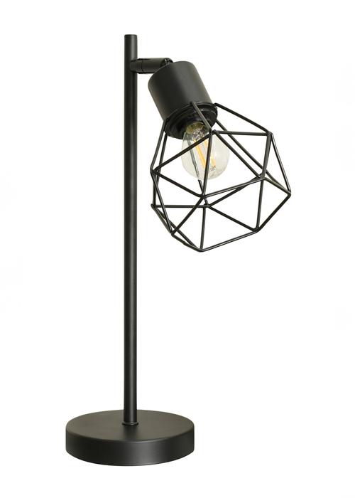 ValueLights Angus Matte Black Adjustable Table Lamp with Black Shade (41cm x 12.5cm x 23cm) - One Size Image 3