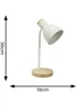 ValueLights Woody White Table Lamp with Tapered Shade (36cm x 19cm x 14cm) - One Size Image 3